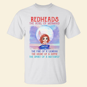 Redheads The Soul Of Mermaid The Fire Of A Lioness The Heart Of A Hippie The Spirit Of A Butterfly Custom Shirts - Shirts - GoDuckee