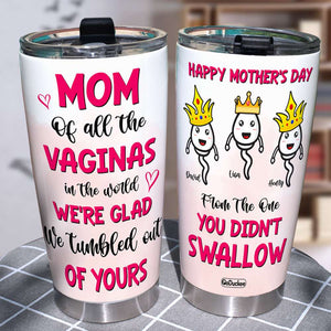 Personalized Mother's Day Tumbler Cup Happy Mother's Day From The One You Didn't Swallow - Tumbler Cup - GoDuckee
