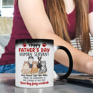 Thanks for Worshipping and Scooping Poop Up, Personalized Magic Mug, Gifts for Cat Lovers - Magic Mug - GoDuckee