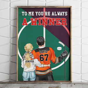 Personalized Hockey Couple Poster - To Me You're Always A Winner - Couple Shoulder to Shoulder - Poster & Canvas - GoDuckee