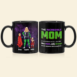 Stronger Mom 05HUDT190423TM Personalized Black Mug - Coffee Mug - GoDuckee