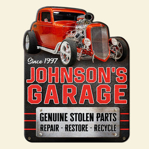 Custom Hot Rod Garage Metal Sign, Gift For Hot Rod Lovers - Metal Wall Art - GoDuckee