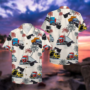 Duck Truck Pattern Hawaiian Shirt, Aloha Shirt For Trucker - Hawaiian Shirts - GoDuckee