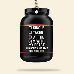 Personalized Gym Couple Keychain - At The Gym With My Beast/Beauty - Keychains - GoDuckee