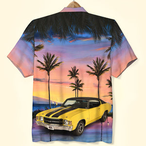 Custom Car Photo Hawaiian Shirt, Aloha Shirt, Sunset Beach Pattern (Car0902) - Hawaiian Shirts - GoDuckee