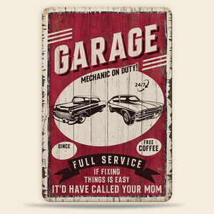 Mechanic On Duty, Personalized Auto Mechanic Metal Sign - Metal Wall Art - GoDuckee