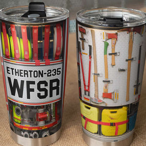 Personalized Firefighter Tumbler - Fire Engine And Fire Equipment - Tumbler Cup - GoDuckee