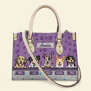 Personalized Dog Leather Bag, Gift For Dog Lovers - Leather Bag - GoDuckee