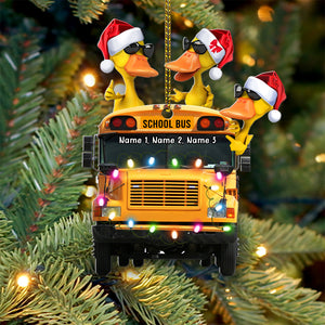 Christmas Gift For School Bus Driver - Personalized Duck Christmas Ornament - Ornament - GoDuckee