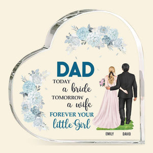 Happy Father's Day, Bride And Dad Personalized Acrylic Plaque Gift For Dad - Decorative Plaques - GoDuckee