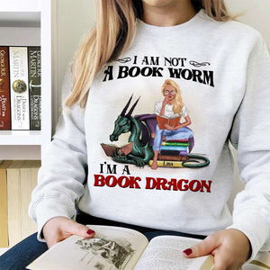 Personalized Reading Girl Shirts - I'm Not A Bookworm I'm A Book Dragon BOOK2104 - Shirts - GoDuckee