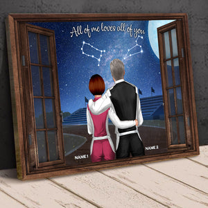 All Of Me Loves All Of You - Personalized Wall Art - Racing Gift For Zodiac Couple - Poster & Canvas - GoDuckee