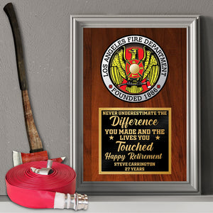 Personalized Logo Firefighter Poster - Never Underestimate The Difference You Made And The Lives You Touch - Poster & Canvas - GoDuckee