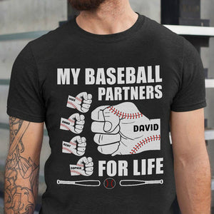 My Baseball Partners for Life, Personalized Shirts, Father's Day Gifts for Dads, Fist Thumb Dad and Kids - Shirts - GoDuckee