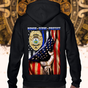 Police Honor Serve Protect - Personalized Shirts - Gift for Police - Flag with Custom State Seal - Shirts - GoDuckee
