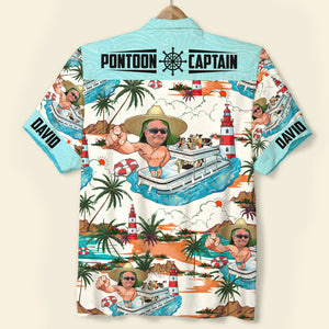 Pontoon Captain Personalized Pontoon Hawaiian Shirt, Gift For Man - Hawaiian Shirts - GoDuckee
