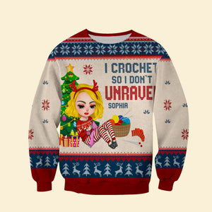 I Crochet So I Don't Unravel Personalized Crochet 3D Shirt, Christmas Gift - AOP Products - GoDuckee