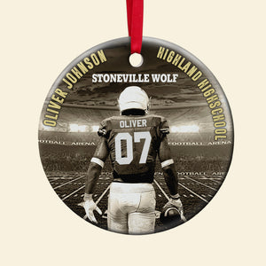 College Football Player Ornament - Custom School Name & Team Name - Christmas Tree Decor - Ornament - GoDuckee