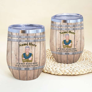 Old Man Tumbler - Personalized Tumbler - It's Not A Dad Bod It's A Father Figure - Cool Man with Arms Crossed - Wine Tumbler - GoDuckee