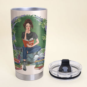 Personalized J.Q. Author Book Tumbler Cup - I Get The Tea From Lady Whistledown - Reading Girl - Tumbler Cup - GoDuckee