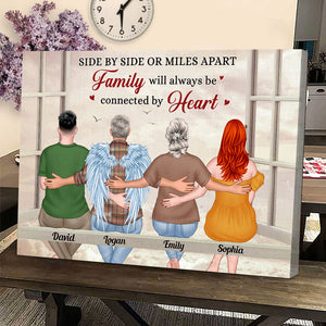Family Will Always Be Connected By Heart - Personalized Family Canvas Print - Gift For Family - Poster & Canvas - GoDuckee