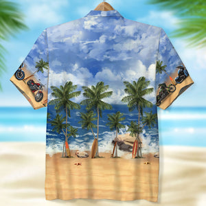 Custom Motorcycle Photo Hawaiian Shirt, Gift For Car Lovers, Beach Pattern - Hawaiian Shirts - GoDuckee