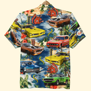 Custom Drag Racing Car Photo Hawaiian Shirt, Beach Pattern, Gift For Summer - Hawaiian Shirts - GoDuckee