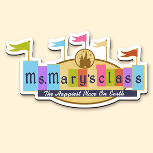 The Happiest Place On Earth Personalized Teacher Wood Sign Gift For Teacher - Wood Sign - GoDuckee