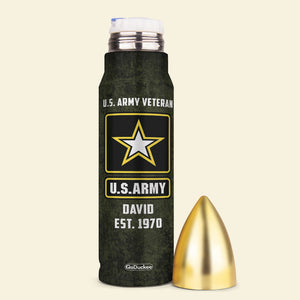 I Never Dreamed That Someday I Would Be A Grumpy Old Veteran - Personalized Bullet Tumbler - Water Bottles - GoDuckee