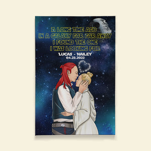 I Found The One I Was Looking For Personalized Galaxy Couple Canvas Print, Gift For Couple - Poster & Canvas - GoDuckee