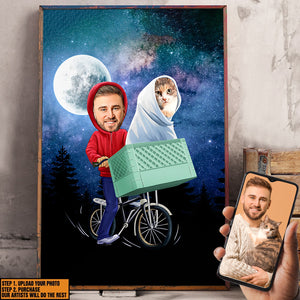 Custom Image E.T. Flying Bicycle Wall Art - Poster & Canvas - GoDuckee