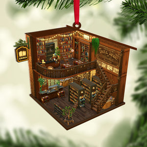 Personalized Bookstore Book Lover Ornament, Christmas Tree Decor - Ornament - GoDuckee