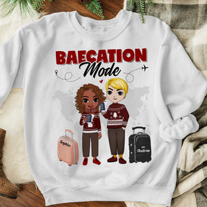 Baecation Mode Couples Travel Sweater, Personalized Couple Shirt - Shirts - GoDuckee