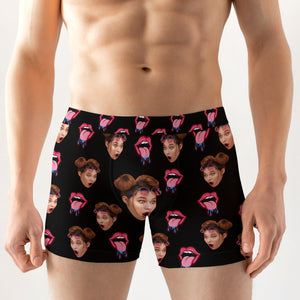 Custom Men Boxer Briefs, Lip Pattern - Boxer Briefs - GoDuckee