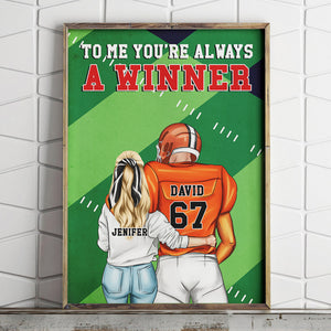 American Football To Me You're Always A Winner - Personalized Wall Art - Gift for Him - Couple Shoulder to Shoulder - Poster & Canvas - GoDuckee