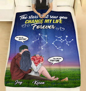 Personalized Zodiac Couple Blanket - Find Our Way To One Another - Blanket - GoDuckee