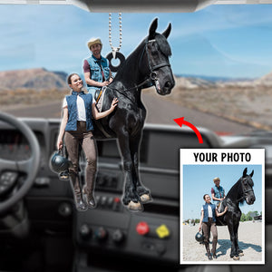 Horse Rider Moment - Personalized Flat Car Ornament - Gift for Horse Lovers - Ornament - GoDuckee