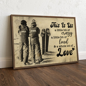 Custom Skiing Couple's Name Poster - This Is Us Crazy Loud Love - Vintage - Poster & Canvas - GoDuckee