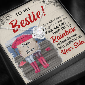 Besties I Will Always Be By Your Side - Personalized Love Knot Necklace - Gift for Bestie - Jewelry - GoDuckee