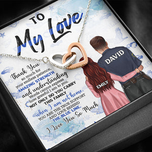 Police Couple To My Love - Personalized Interlocking Hearts Necklace - Jewelry - GoDuckee
