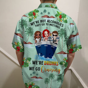 Personalized Cruising Friends Hawaiian Shirt - We're Drunks We Go Cruising - Floral & Beach Pattern - Hawaiian Shirts - GoDuckee