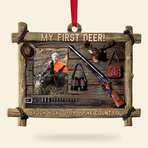 Custom Hunting Photo Ornament, Christmas Tree Decor - Ornament - GoDuckee
