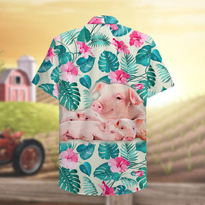 Farmer Pig Home is where my pigs are Hawaiian Shirt, Aloha Shirt - Hawaiian Shirts - GoDuckee
