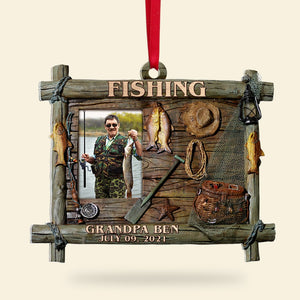 Custom Fishing Photo Ornament, Christmas Tree Decor - Ornament - GoDuckee