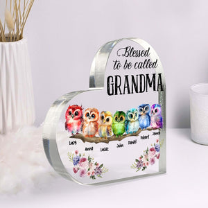 Blessed To Be Called Grandma - Mother's Day Gift - Mother's Day Personalized Owl Grandma Cute Acrylic Plaque - Gift For Grandma - Decorative Plaques - GoDuckee