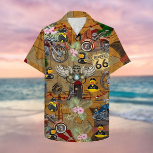 Motorcycle rubber duckie Hawaiian Shirt, Aloha Shirt - Hawaiian Shirts - GoDuckee