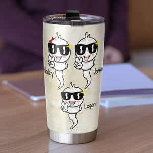 We're So Happy Your Pull Out, Personalized Tumbler, Gift For Dad, Father's Day Gift, Dad's Sperms Tumbler - Tumbler Cup - GoDuckee