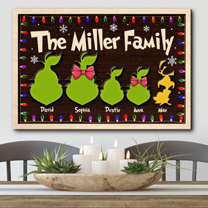 Personalized Christmas Wood Sign, The Green Mean-tempered Family - Wood Sign - GoDuckee