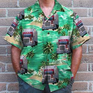 Custom Photo - Truck Driver Hawaiian Shirt - Coconut Tree Pattern 02 - Hawaiian Shirts - GoDuckee