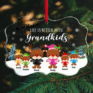 Life Is Better With Grandkids Personalized Grandparent Ornament Gift For Family - Ornament - GoDuckee